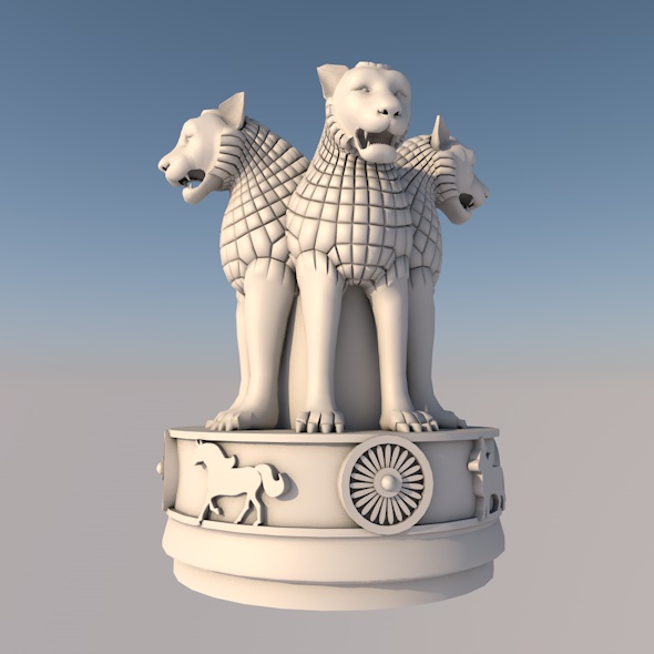 INDIAN NATIONAL EMBLEM by arun3dmaya 3DOcean